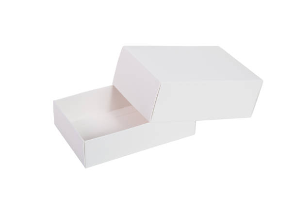 istock White box with lid for product packaging mockup on white with clipping path. 870330072