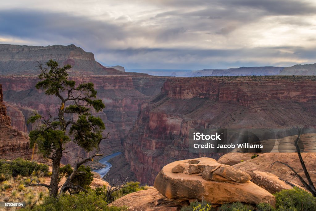 Grand Canyon. Colorado river carves through the norther rim of the Grand Canyon. Grand Canyon Stock Photo