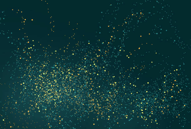 Emerald golden glitter powder splash vector background Emerald golden glitter powder splash vector background. Spruce green scattered dust. Magic mist glowing. Stylish fashion black backdrop. Underwater texture. Christmas lights. holiday backgrounds stock illustrations