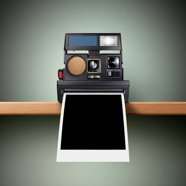 Instant camera isolated on white background