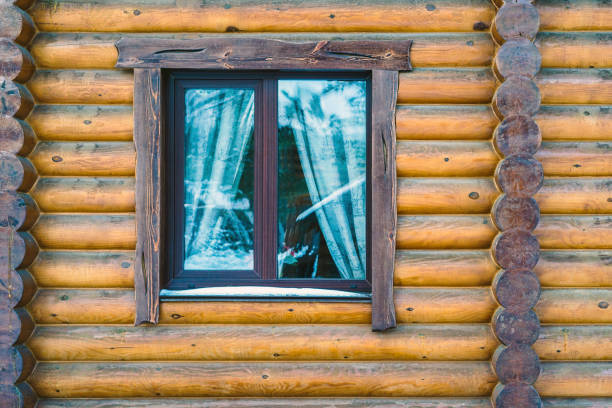 istock A window in a wooden house 870408618