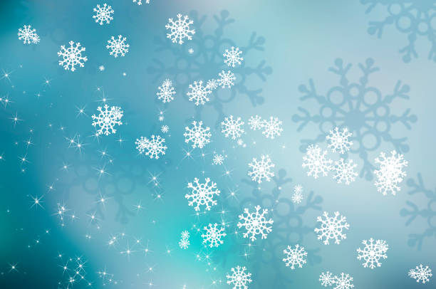 istock winter background with snowflakes in blue 870412374