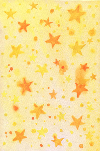 istock Background with a Christmas star yellow. Christmas decoration - greeting card, invitation. New Year. Watercolor hand painting illustration background. 870412412