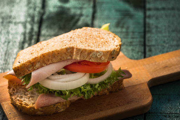 istock Sandwich on green wood 870422782