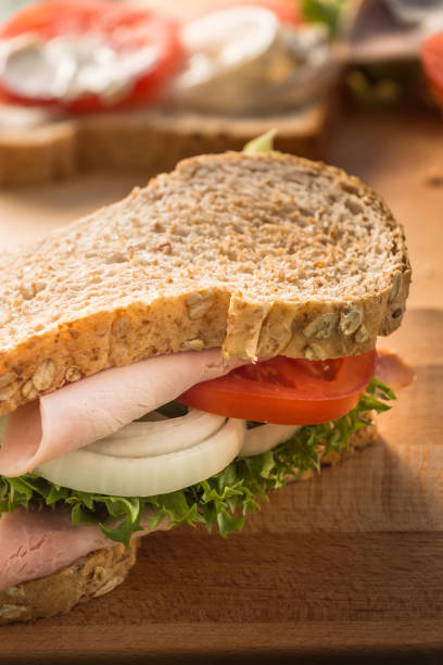 istock Sandwich on green wood 870422794