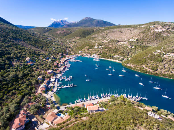 istock Sivota panorama in Lefkada Greece with yachts in the harbour 870423762