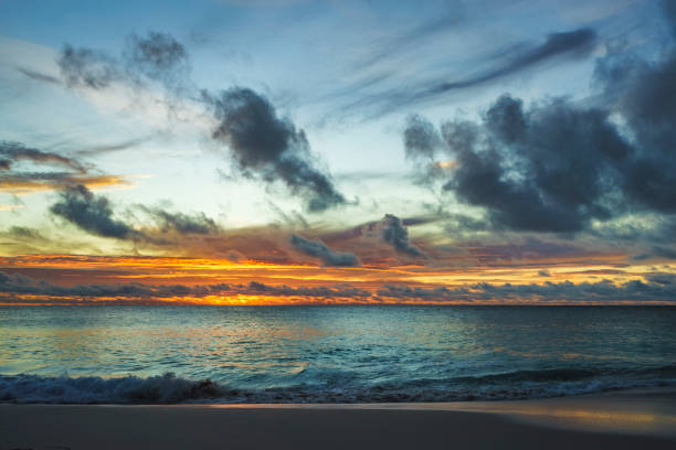 istock beautiful sunset in paradise at anse georgette, praslin, seychelles 3 870426816