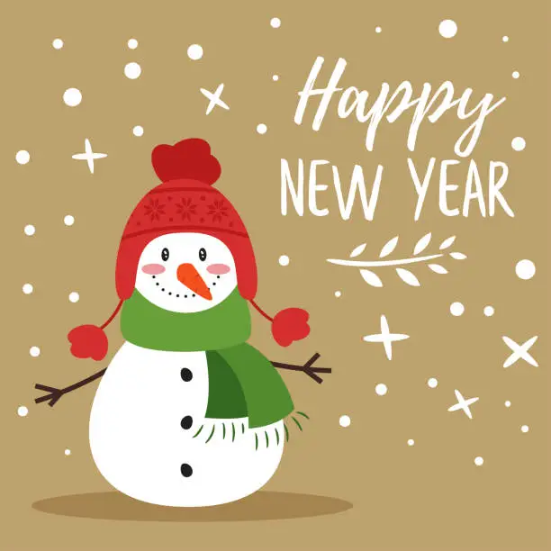 Vector illustration of Christmas New Year greeting card