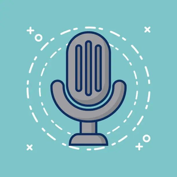 Vector illustration of microphone icon image