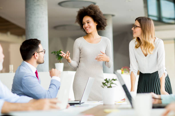 istock Business people discussing a strategy and working together in office 870445506
