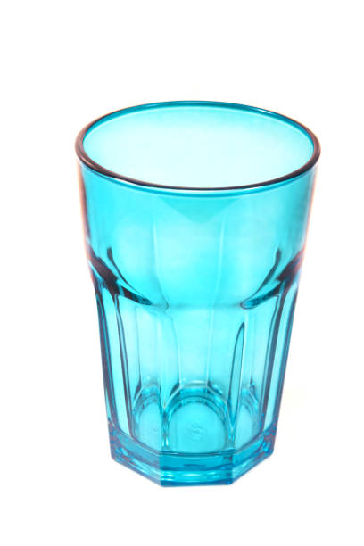 istock Blue glass isolated on white background 870449760