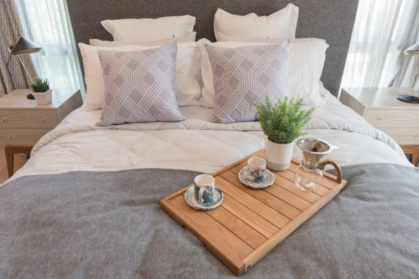istock luxury bedroom style with set of pillows 870452926