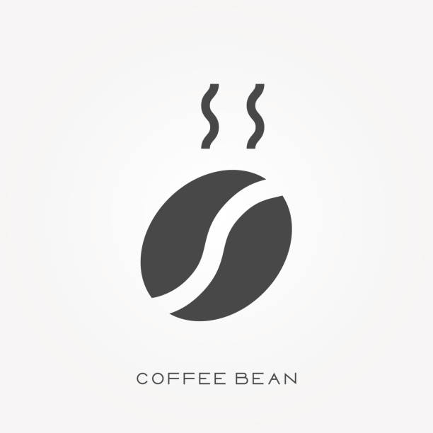 illustrations, cliparts, dessins animés et icônes de silhouette icône coffee bean - coffee granules