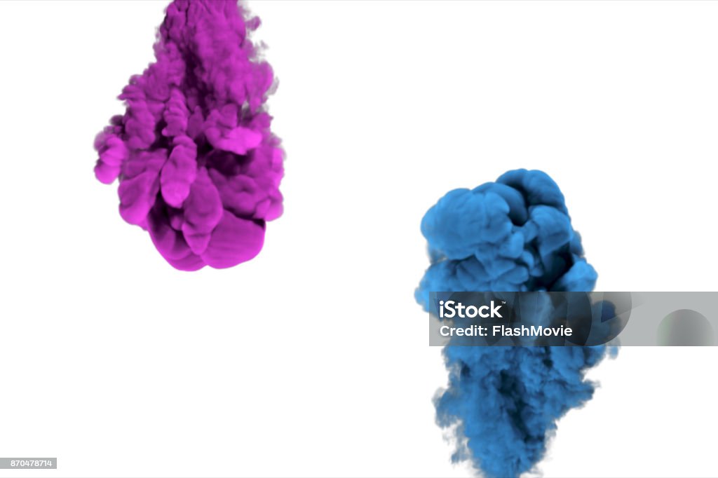 Inky colorful cloud moves in slow motion under the water 3d illustration Backgrounds Stock Photo