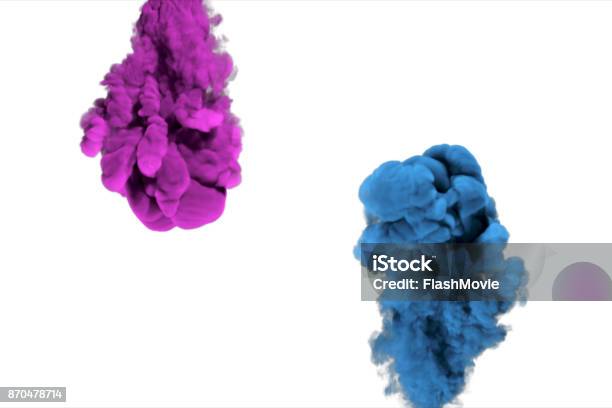 Inky Colorful Cloud Moves In Slow Motion Under The Water 3d Illustration Stock Photo - Download Image Now