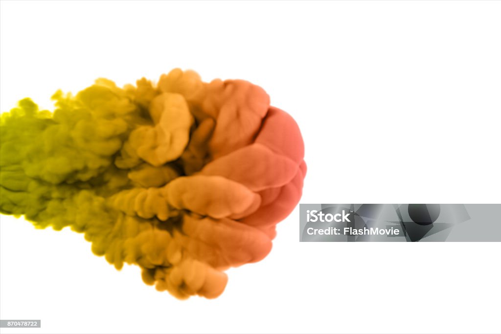 Yellow and pink ink in water 3d illustration Backgrounds Stock Photo