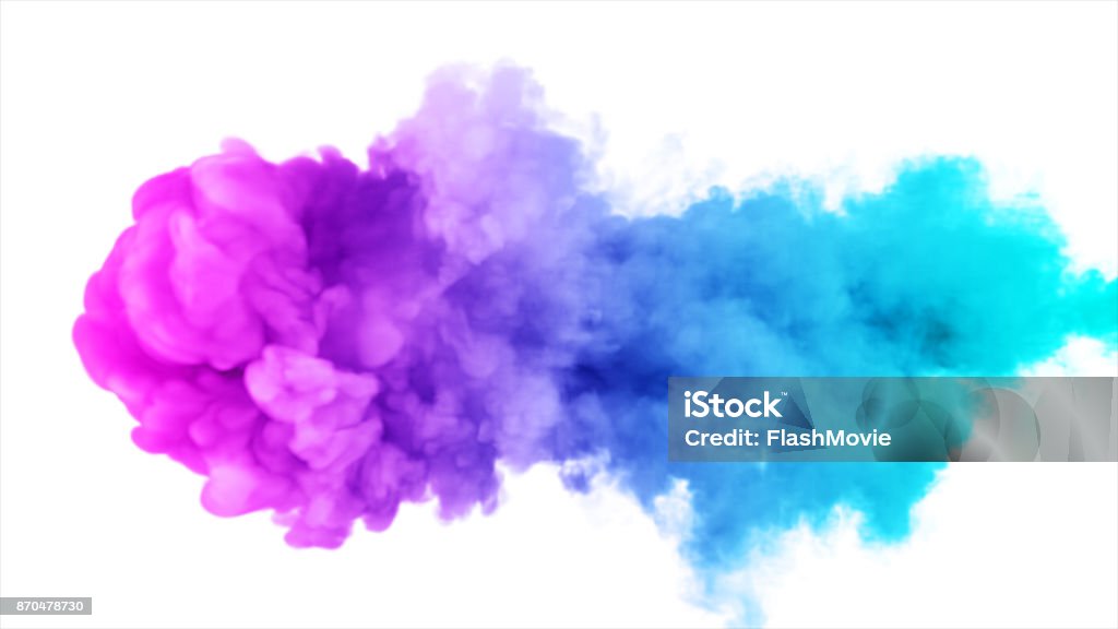 Inky colorful cloud moves in slow motion under the water 3d illustration Backgrounds Stock Photo