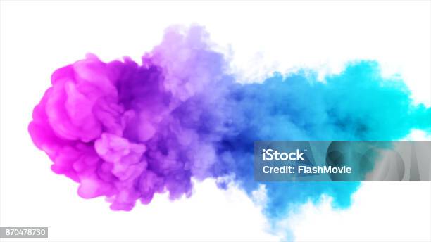 Inky Colorful Cloud Moves In Slow Motion Under The Water 3d Illustration Stock Photo - Download Image Now