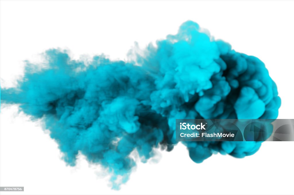 Inky blue cloud moves in slow motion under the water 3d illustration Backgrounds Stock Photo