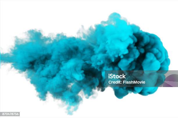 Inky Blue Cloud Moves In Slow Motion Under The Water 3d Illustration Stock Photo - Download Image Now