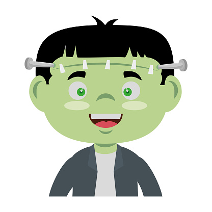 Little Boy Disguised As A Frankenstein Stock Illustration - Download Image  Now - Boys, Camouflage, Cartoon - iStock