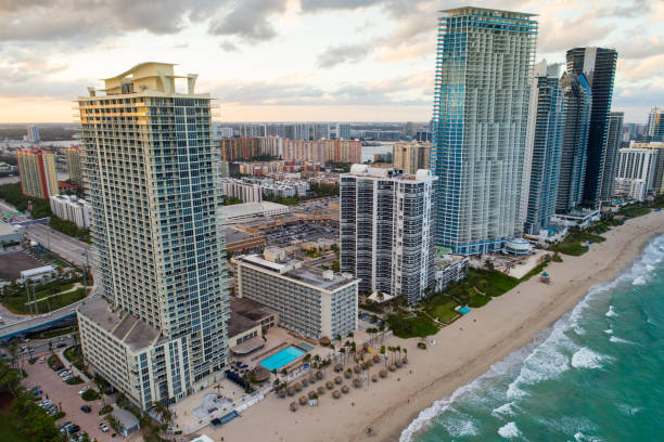 istock Aerial photo Sunny Isles Beach oceanfront buildings 870488926