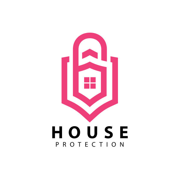 House Protection icon - Vector illustration House, Home, Security, Protection, Lock, Shield agency logo stock illustrations