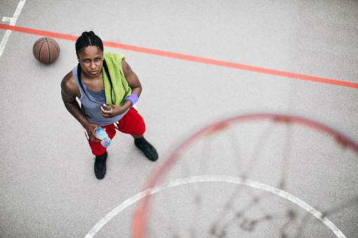 Woman relaxing after intense practice