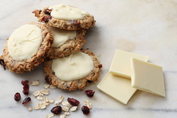 Frosted Oatmeal Cookies And White Chocolate Squares