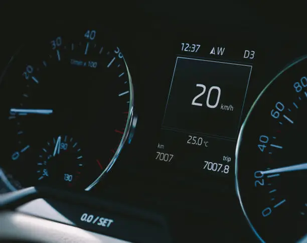 Photo of Generic car speedometer with 20 km digital display