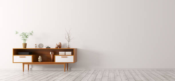 istock Interior with wooden cabinet 3d rendering 870517186