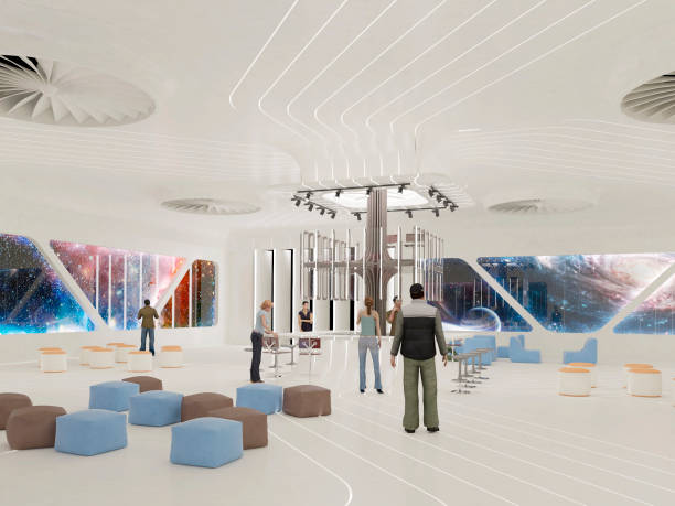 istock Abstract white interior of the future. 3D illustration and rendering 870520872