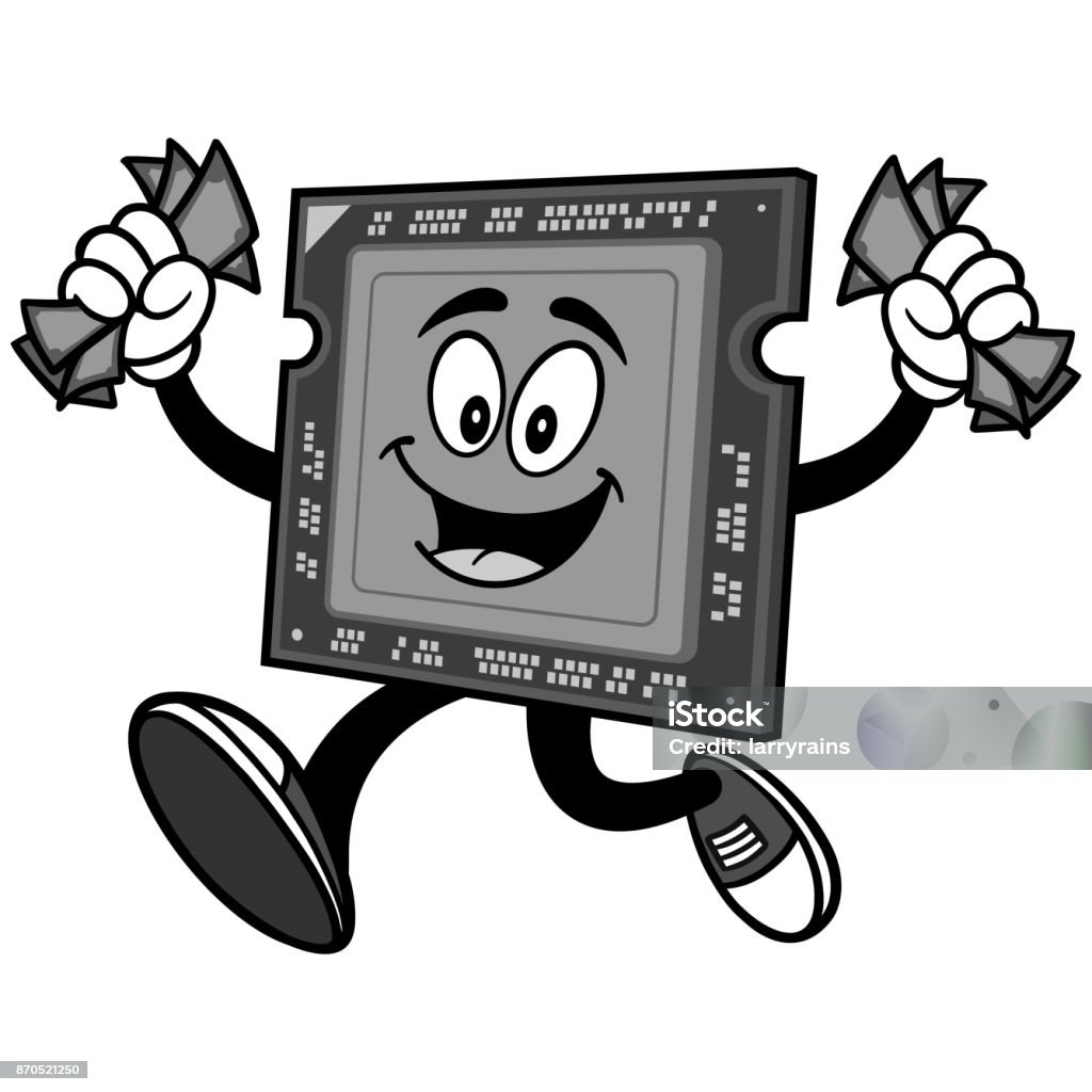Computer Processor With Money Illustration Stock Illustration ...
