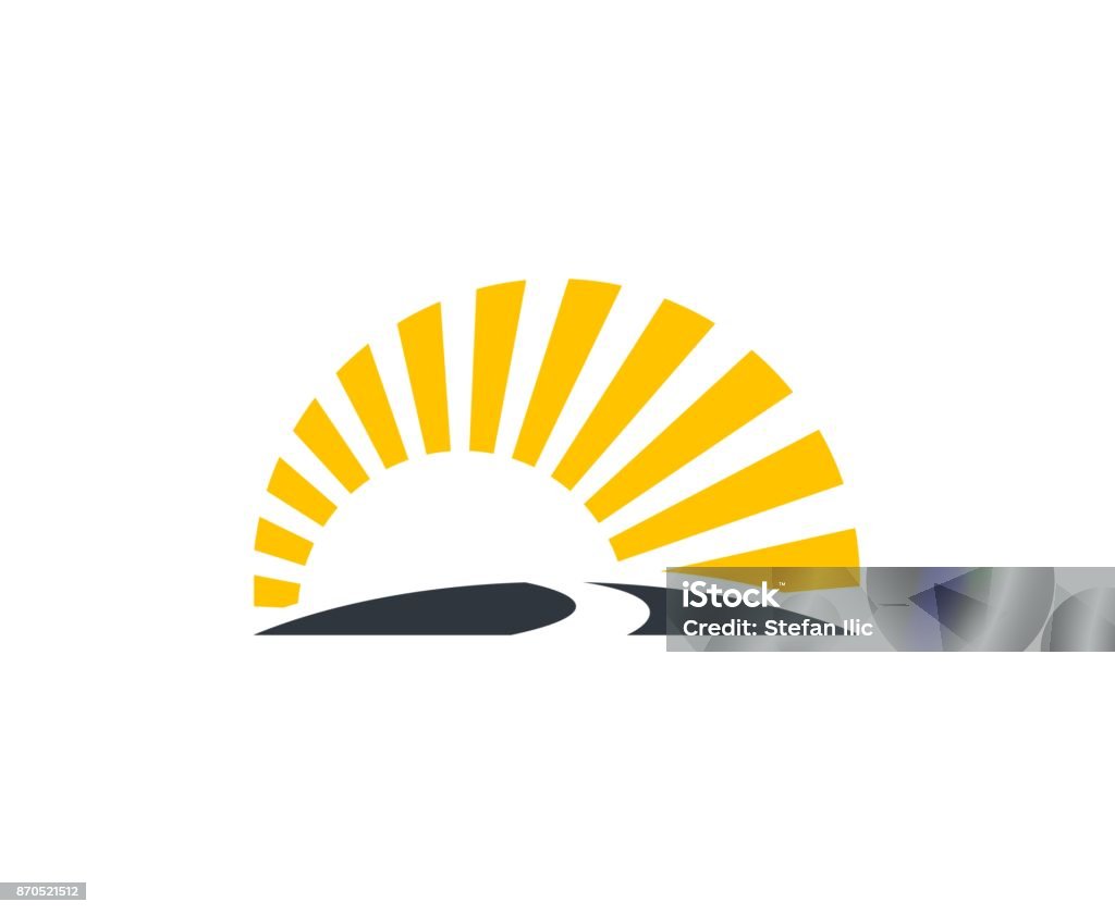 Icono de puesta del sol - arte vectorial de Logotipo libre de derechos