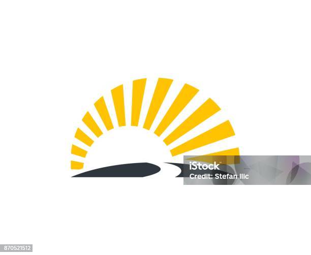 Sunset Icon Stock Illustration - Download Image Now - Logo, Sun, Road