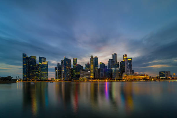istock Singapore city Central Business District CBD skyline at blue hour 870523890