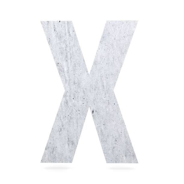 istock 3D decorative concrete Alphabet, capital letter X 870528384