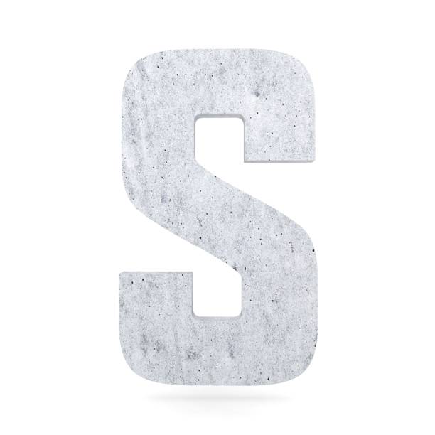 istock 3D decorative concrete Alphabet, capital letter S 870528462