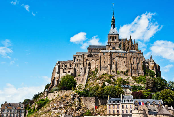 Mont Saint Michel A view of the monastery at Mont St Michel in Normandy, France. mont saint michel photos stock pictures, royalty-free photos & images