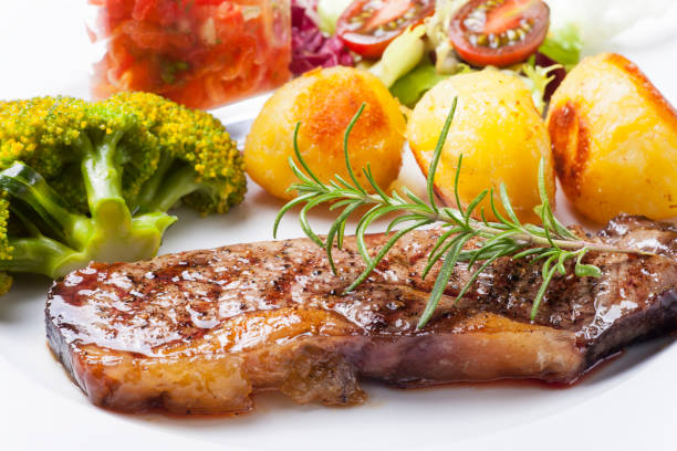 istock grilled steak with vegetables and wine 870535690