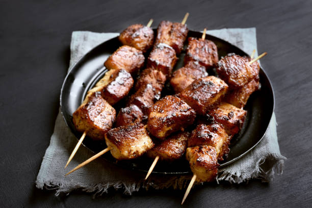 istock Grilled pork skewers 870535778