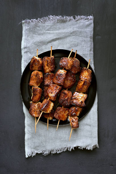 istock Grilled pork skewers 870535780