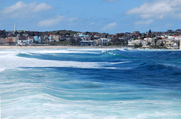 istock Bondi Beach coastline in Sydney. View from the boat 870536286