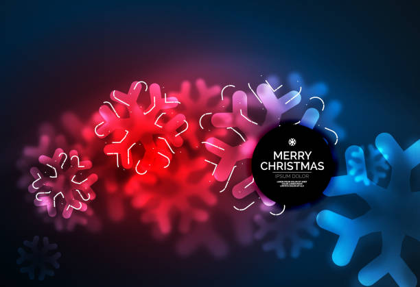 istock Glowing Winter Snowflakes on dark, Christmas and New Year holiday background 870542058