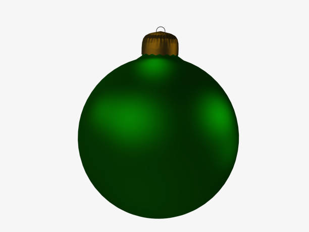 istock Christmas tree ball in green metallic on white insulated 870545432