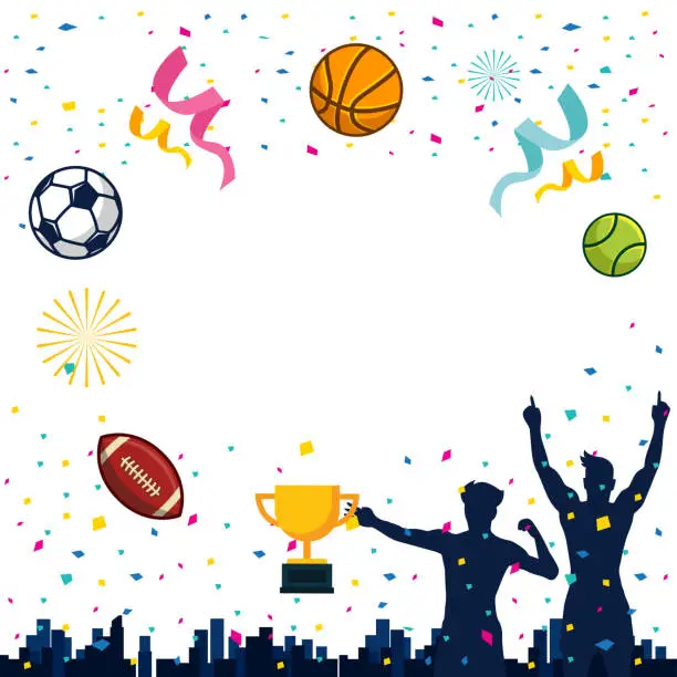 Vector illustration of Modern Sports Celebaration Theme Copy Space Card Illustration