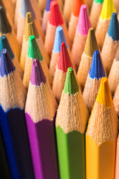 istock Colored pencils of various colors, close up 870556242