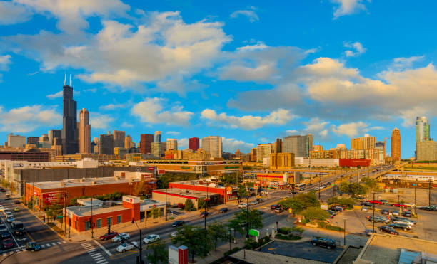 istock Skyscrapers  of Chicago skyline panoramic, Ill (P) 870558998