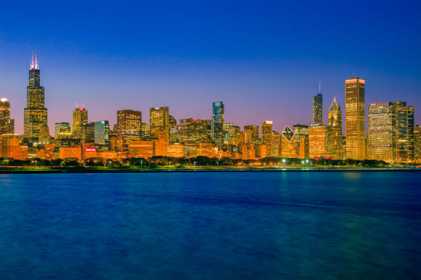 istock Skyscrapers of downtown Chicago panoramic skyline, Ill 870559596