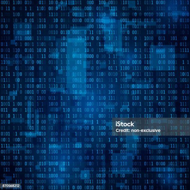 Technology Abstract Background Binary Code Vector Illustration Stock ...
